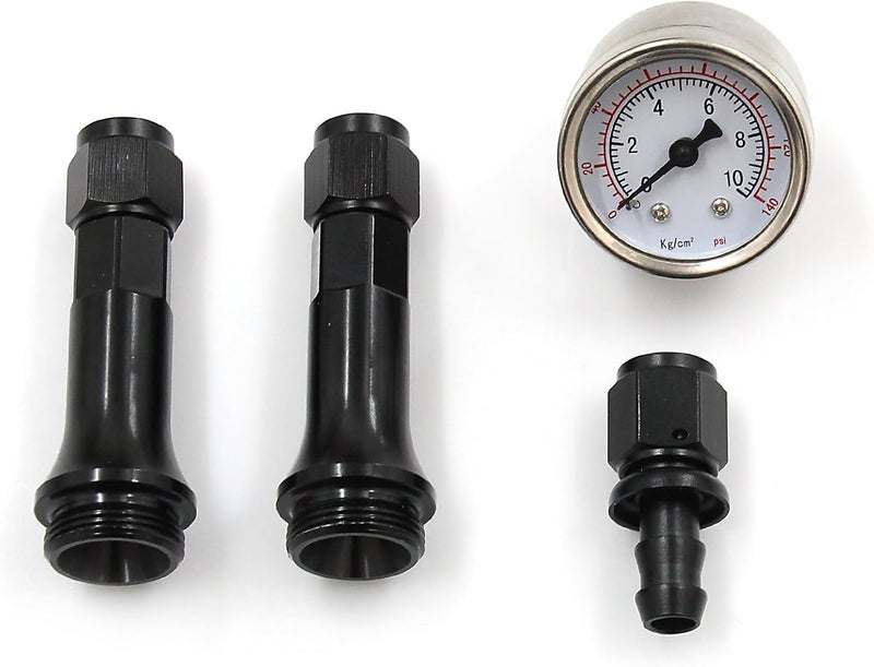 LVOUP 4150 Carburetor Fuel Line Kit AN6 Dual Feed Fuel Line with Pressure Gauge for Holley Black with Pattern - Image 5